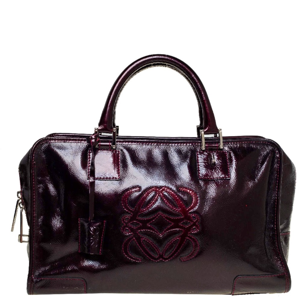 LOEWE Amazona 28 Burgundy Bag w/ Silver Lock & Keys INCREDIBLE!!